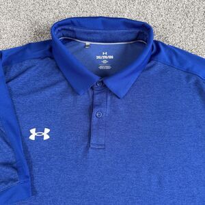 Under Armour Trophy Level Golf Polo Shirt Performance Men's Blue Size XXL 2XL